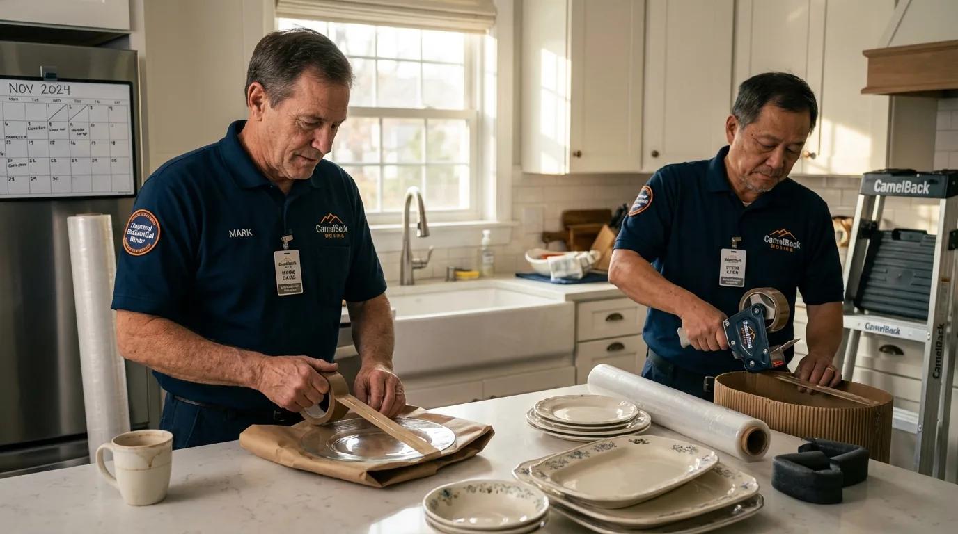 Professional crew packing kitchen dishware in Berwyn, IL